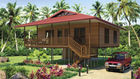 China Light Steel Frame Wooden Home Beach Bungalows With Shower , Kitchen factory