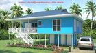 Fireproof Two-Story Prefab Beach Bungalow , Blue Home Beach Bungalows